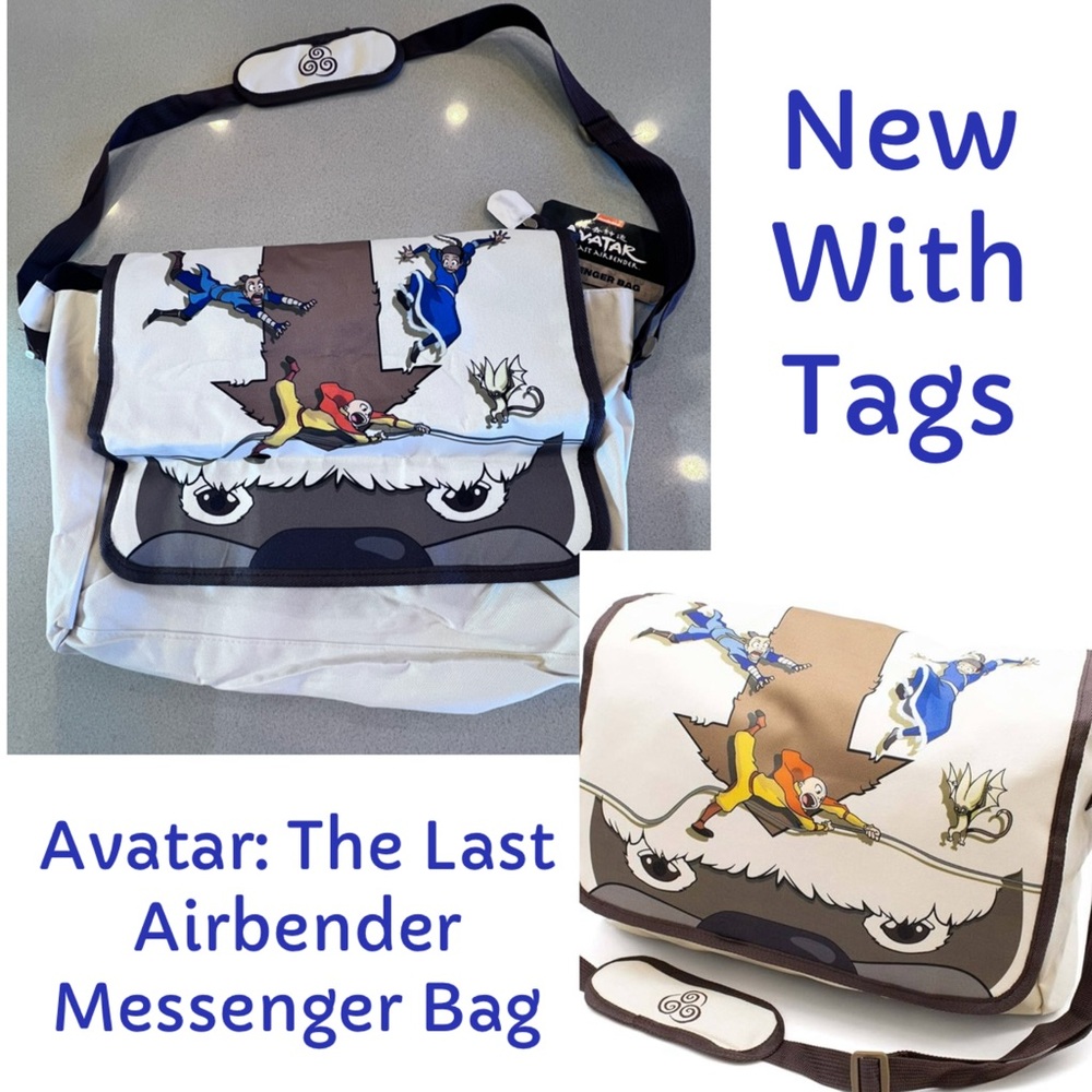 NEW WITH TAGS Avatar: The Last Airbender Messenger Bag Appa Aang Sokka Katara
